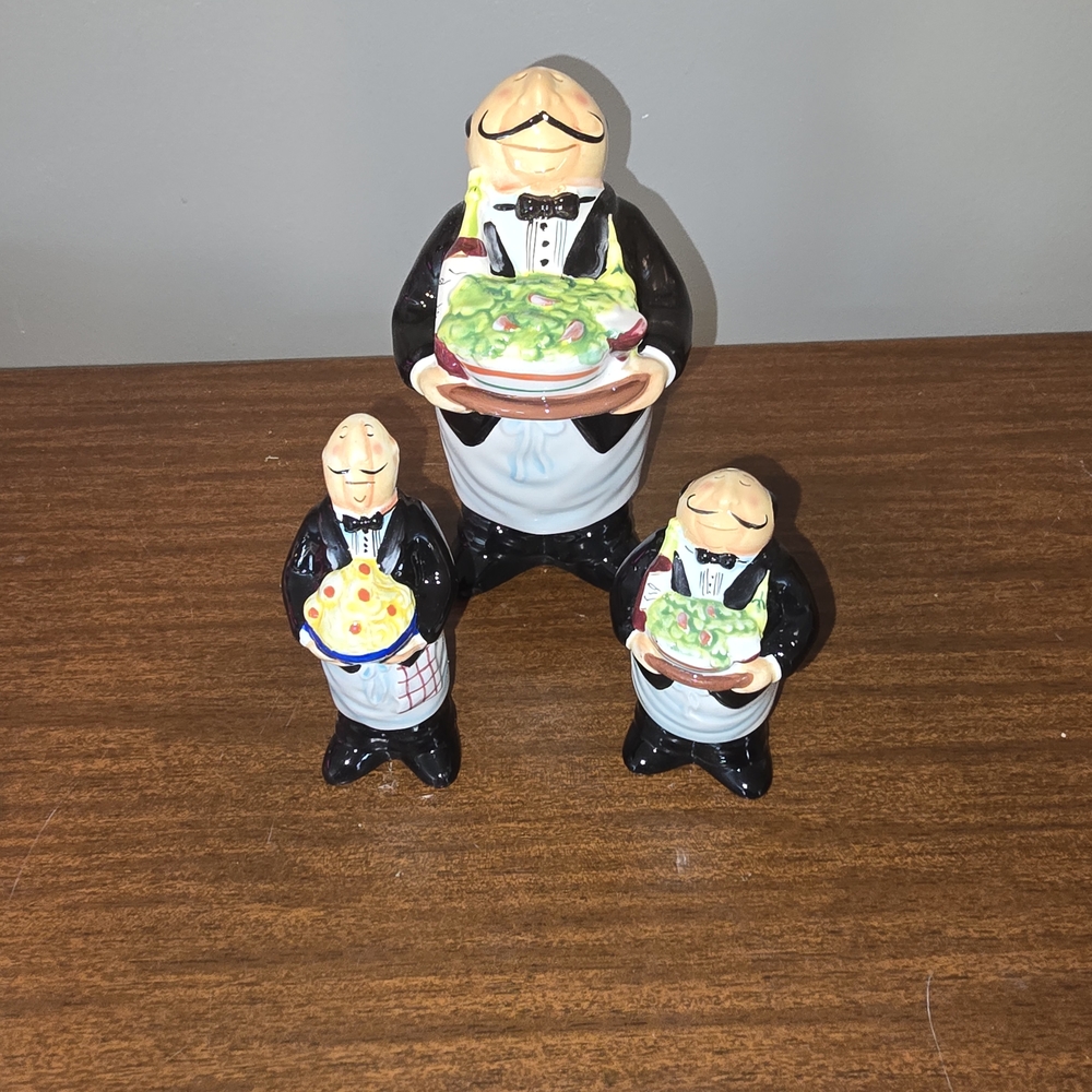 Certified International Dinner is Served salt, pepper and cheese shaker set